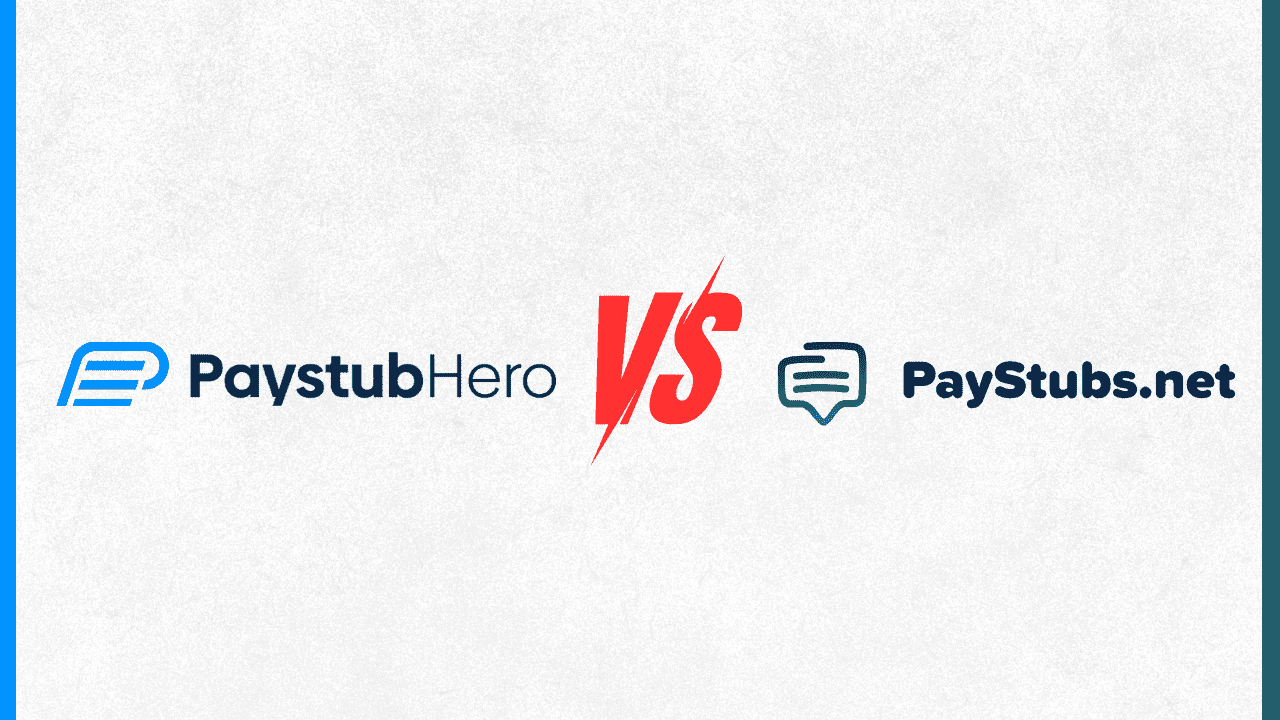 A featured image of paystub generator PaystubHero vs. Paystubs.net